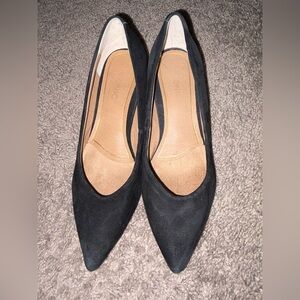 Vionic Black Women's Suede Pumps kitten heel